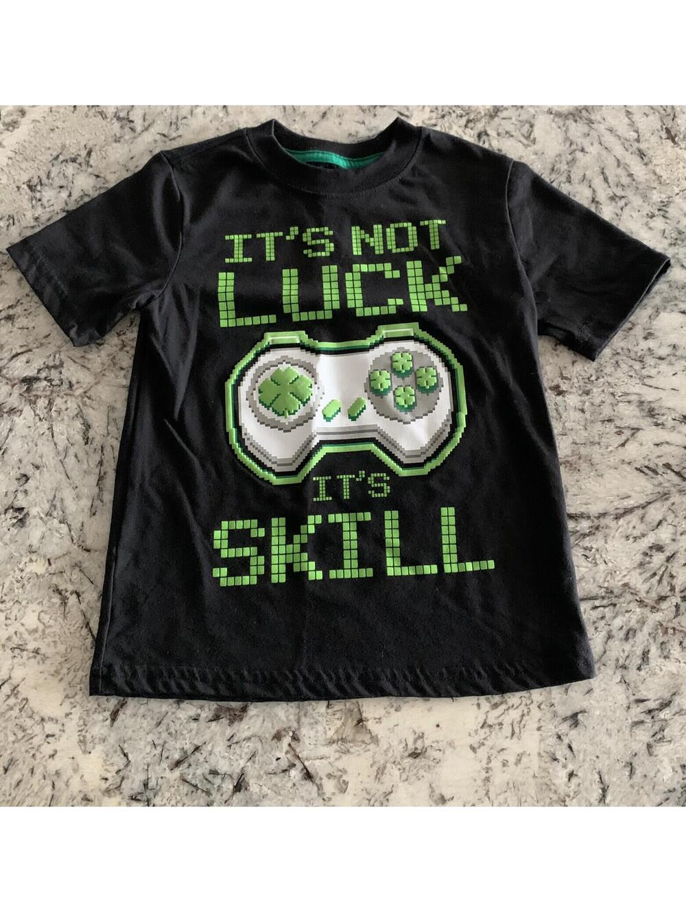 Way To Celebrate Boys Sz XS 4-5 St. Patricks Day Black/Green SS Tshirt